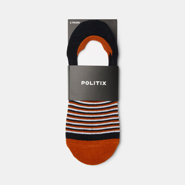 2 pack socks, Orange/White, hi-res
